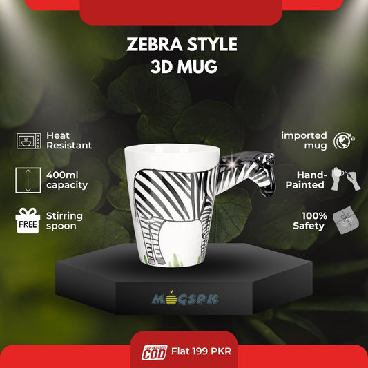 Cute Zebra Style 3D Ceramic Mug