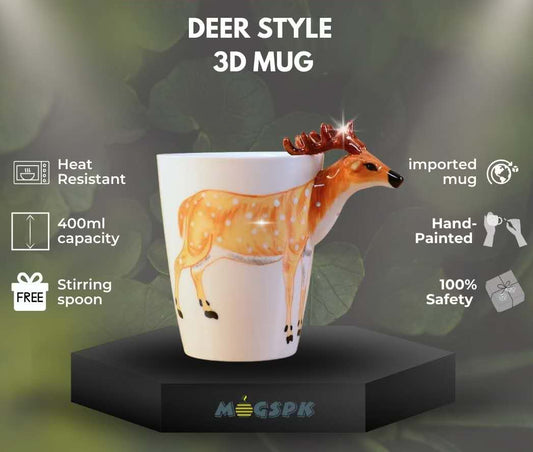 Cute Deer Style 3D Ceramic Mug