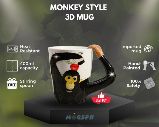 Cute Monkey Style 3D Ceramic Mug